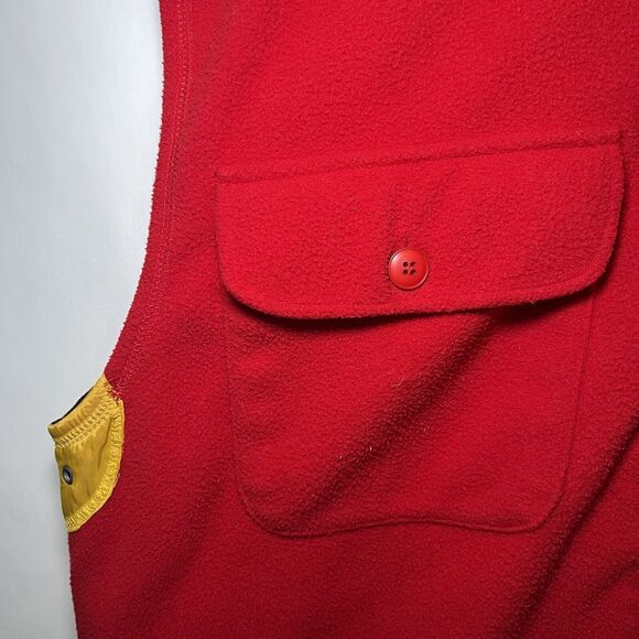 VTG American Eagle Active Sport Full Zip Fleece Vest Large Red Quilted Lining - Picture 6 of 16